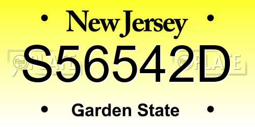 S56542D New Jersey License Plate