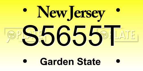 S5655T New Jersey License Plate