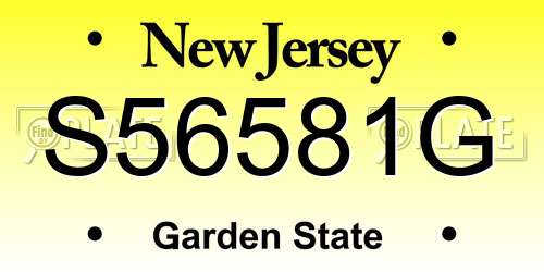 S56581G New Jersey License Plate