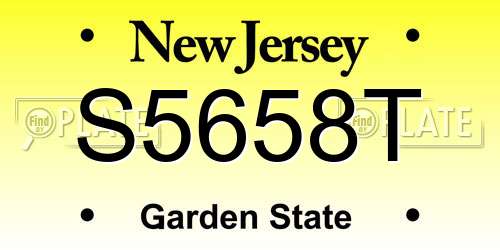 S5658T New Jersey License Plate