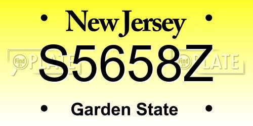 S5658Z New Jersey License Plate