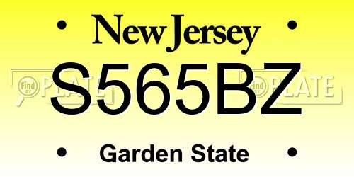 S565BZ New Jersey License Plate