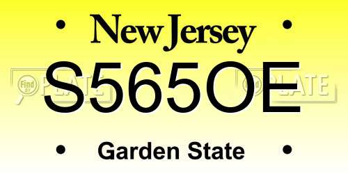 S565OE New Jersey License Plate