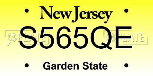 S565QE New Jersey License Plate