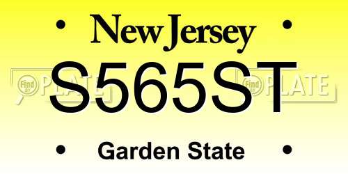 S565ST New Jersey License Plate