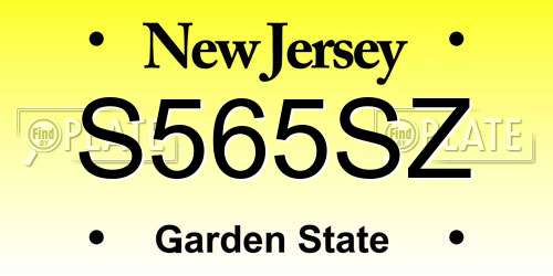 S565SZ New Jersey License Plate