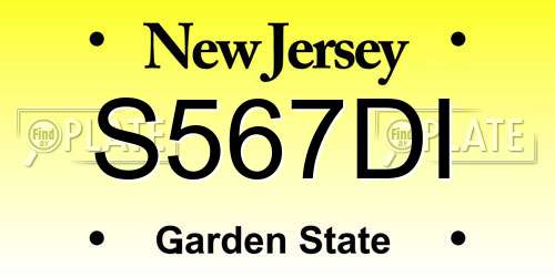 S567DI New Jersey License Plate