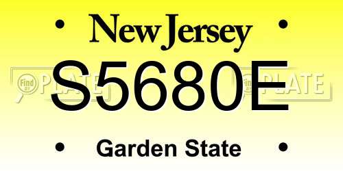 S5680E New Jersey License Plate