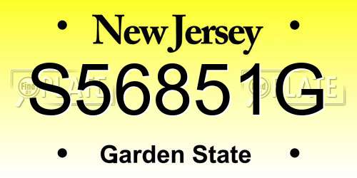 S56851G New Jersey License Plate