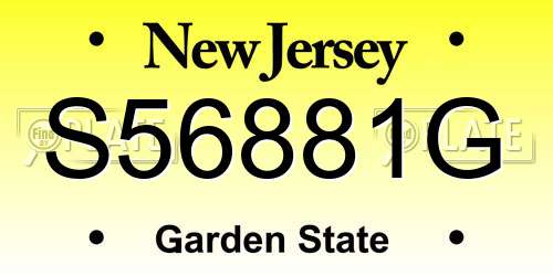 S56881G New Jersey License Plate
