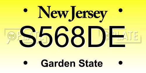 S568DE New Jersey License Plate