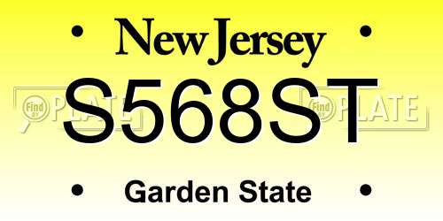 S568ST New Jersey License Plate