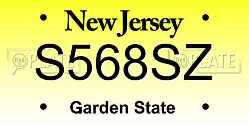 S568SZ New Jersey License Plate