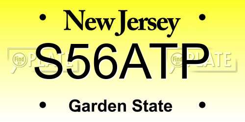 S56ATP New Jersey License Plate