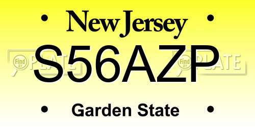 S56AZP New Jersey License Plate