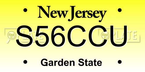 S56CCU New Jersey License Plate