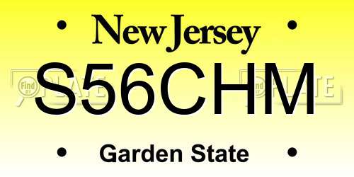 S56CHM New Jersey License Plate
