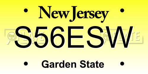 S56ESW New Jersey License Plate