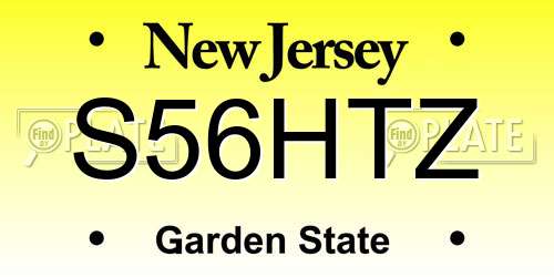 S56HTZ New Jersey License Plate