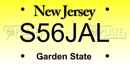 S56JAL New Jersey License Plate