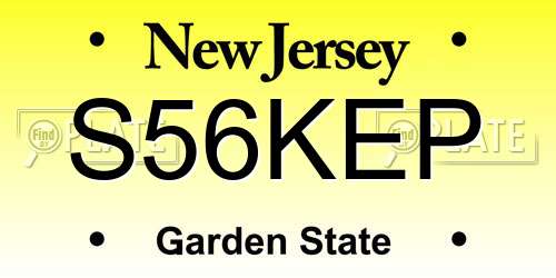 S56KEP New Jersey License Plate