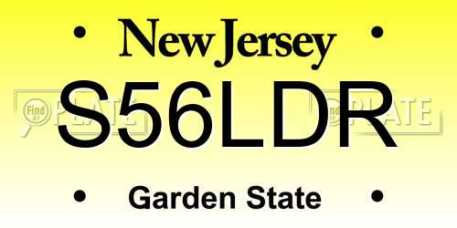 S56LDR New Jersey License Plate
