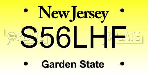 S56LHF New Jersey License Plate