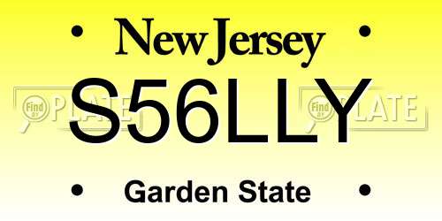 S56LLY New Jersey License Plate