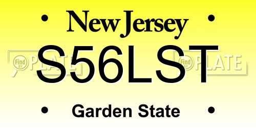 S56LST New Jersey License Plate
