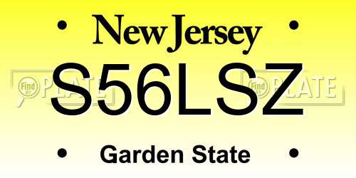 S56LSZ New Jersey License Plate