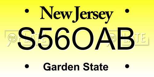 S56OAB New Jersey License Plate