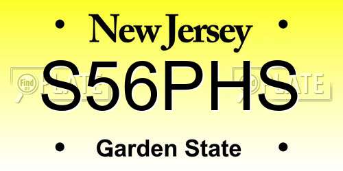 S56PHS New Jersey License Plate