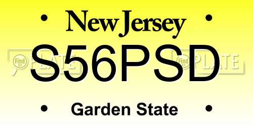 S56PSD New Jersey License Plate
