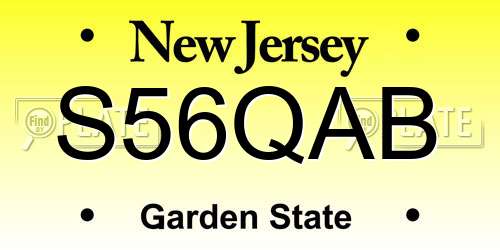 S56QAB New Jersey License Plate