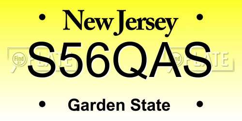 S56QAS New Jersey License Plate