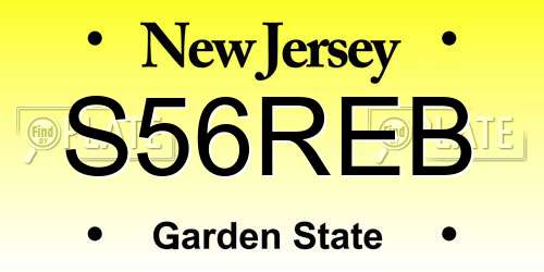S56REB New Jersey License Plate