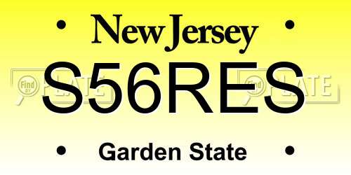 S56RES New Jersey License Plate