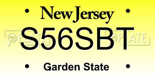S56SBT New Jersey License Plate