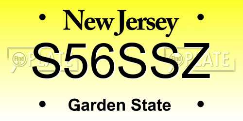 S56SSZ New Jersey License Plate