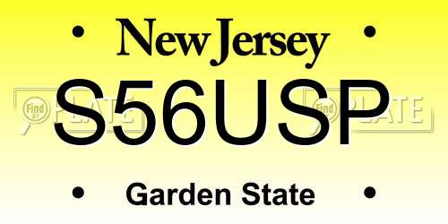 S56USP New Jersey License Plate