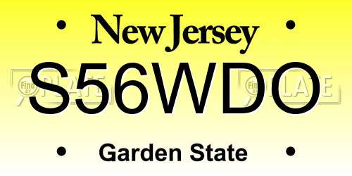 S56WDO New Jersey License Plate