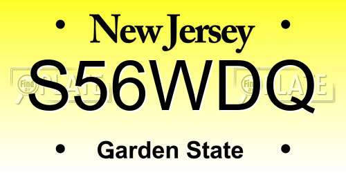 S56WDQ New Jersey License Plate
