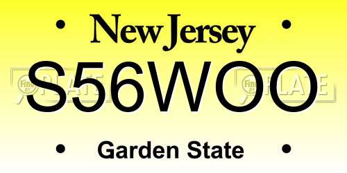 S56WOO New Jersey License Plate