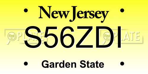 S56ZDI New Jersey License Plate