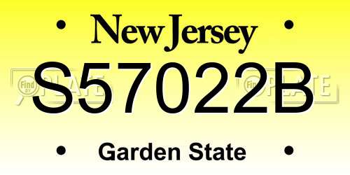 S57022B New Jersey License Plate