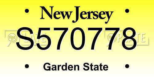 S570778 New Jersey License Plate