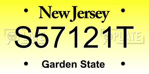 S57121T New Jersey License Plate