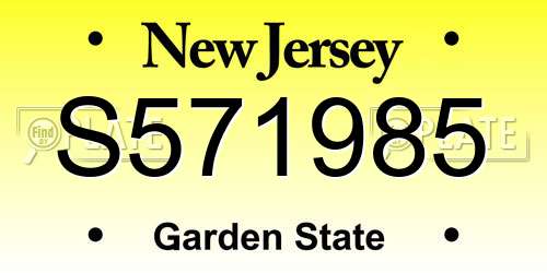 S571985 New Jersey License Plate