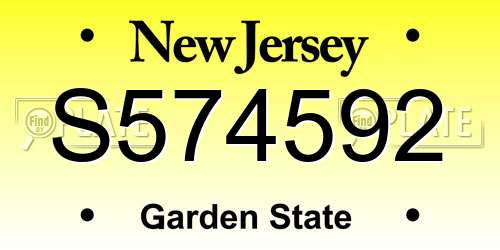S574592 New Jersey License Plate