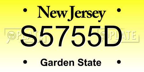 S5755D New Jersey License Plate